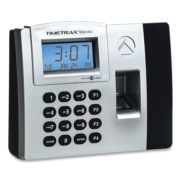 Pyramid Technologies TimeTrax Elite Biometric Time Clock, 50 Employees, Black TTELITEEK